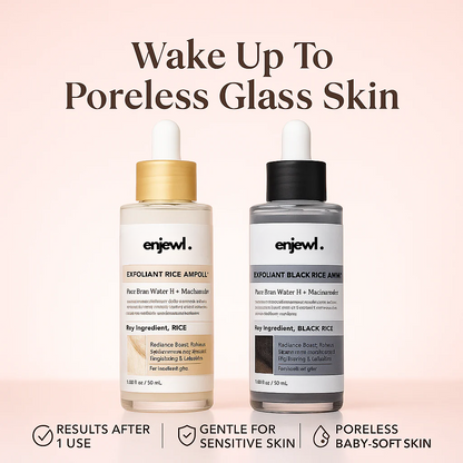 Duo exfoliant au riz – Élimine instantanément les cellules mortes pour une peau lisse et éclatante - Enjewl