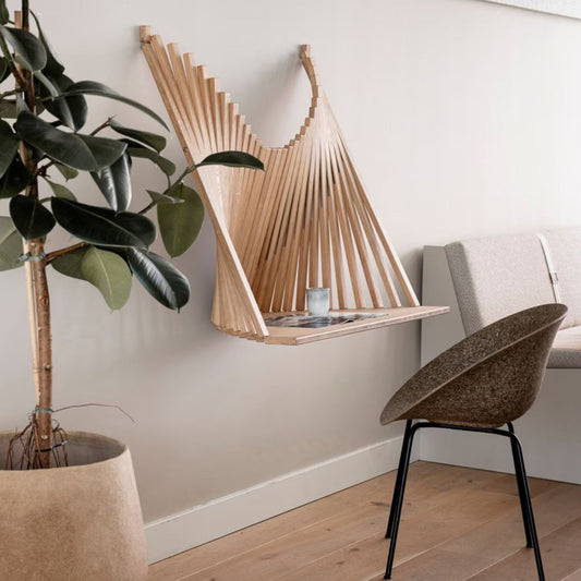 Bureau mural pliable en bois massif ElleVitals
