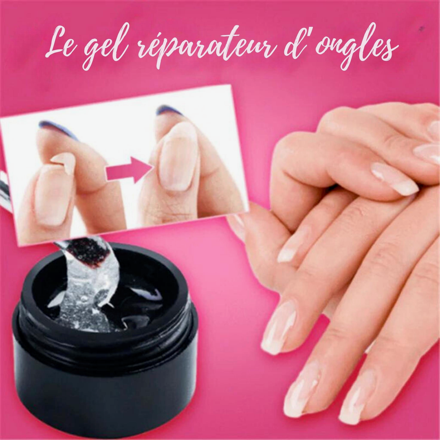 Gel Réparateur NailCare+™ | La Solution Miracle pour Ongles Cassés ou Fissurés