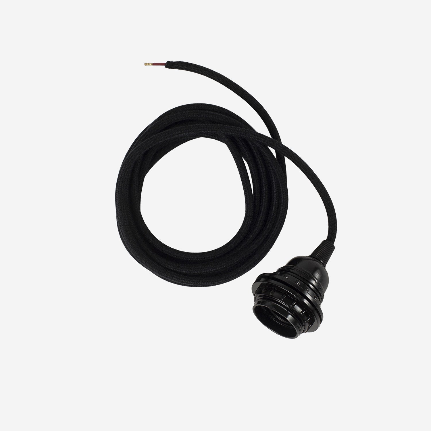 Fabric Cord w Socket E27 Black
